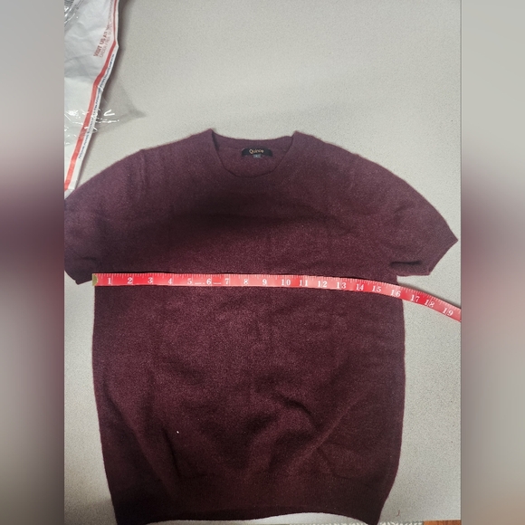 Quince Mongolia Cashmere Burgundy Short Sleeve Sweater Size Xtra Small XS - Picture 8 of 10